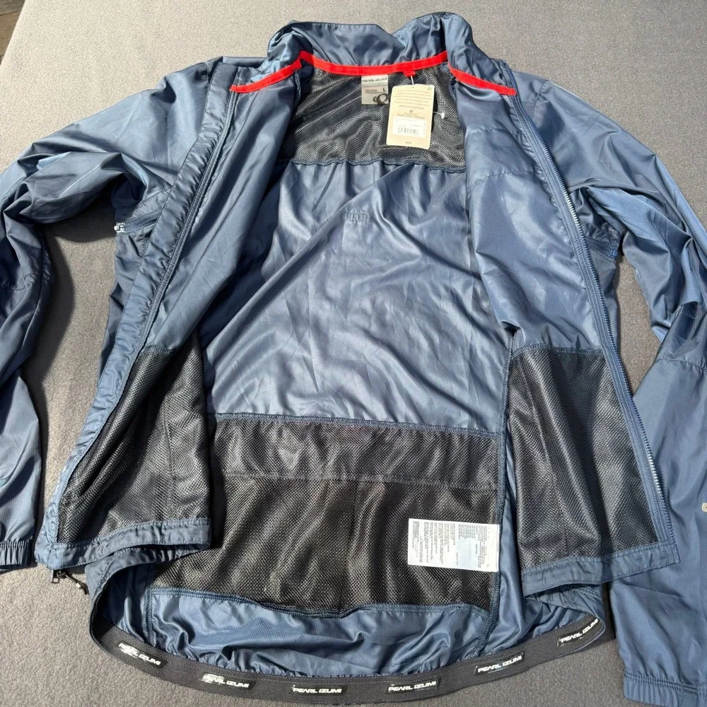 Pearl Izumi Mens Elite Escape Convert Jacket Navy Blue Cycling Windbreaker L NEW